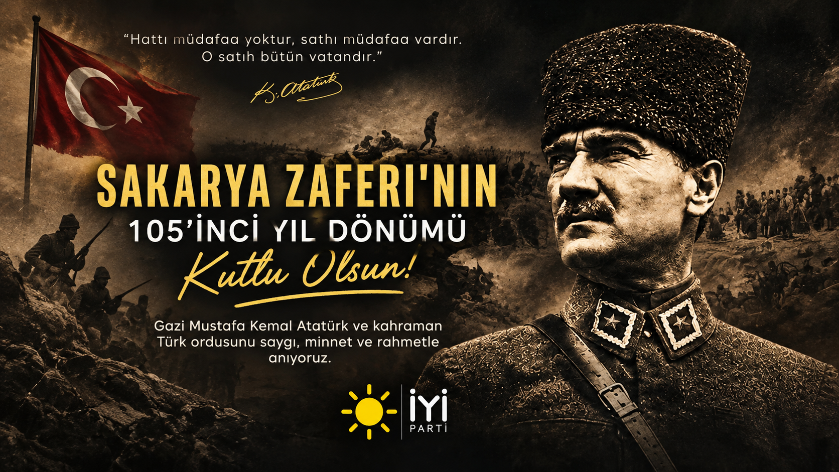 Sakarya Zaferi’nin 105. Yıl Dönümü Kutlu Olsun