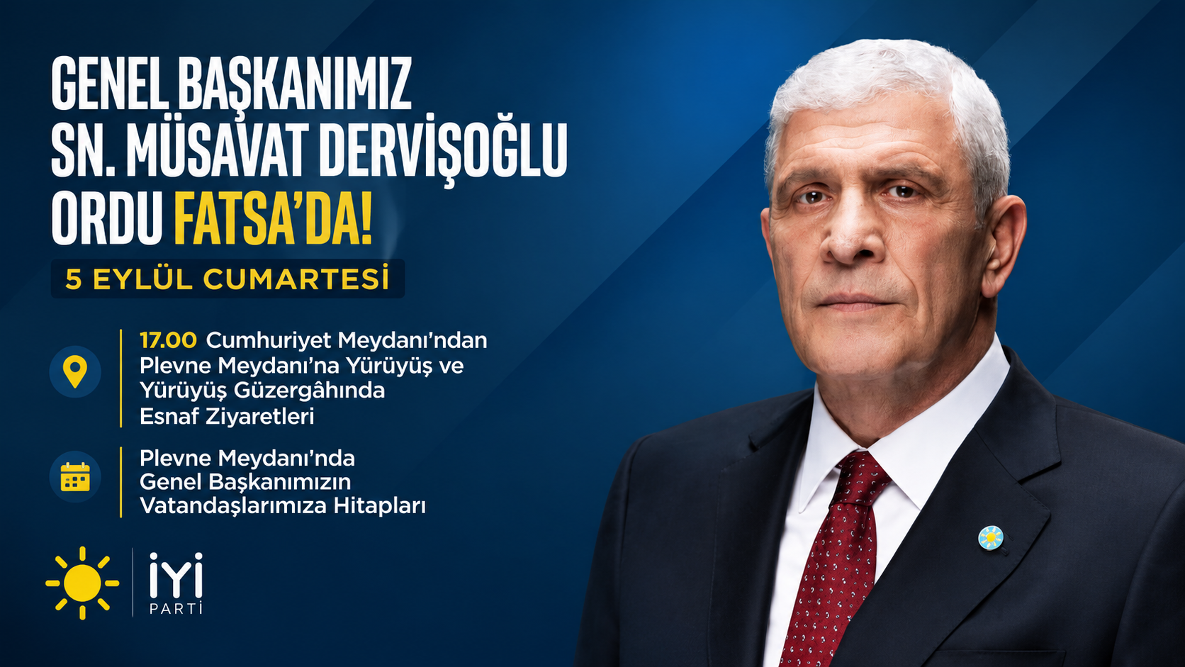 Genel Başkanımız Müsavat Dervişoğlu Ordu Fatsa’da